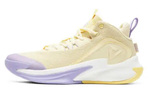PEAK Triumph 1.0 Cushioning Abrasion Resistant Cushioning, Wear Resistant Mid top Basketball Shoes Men's Yellow Purple