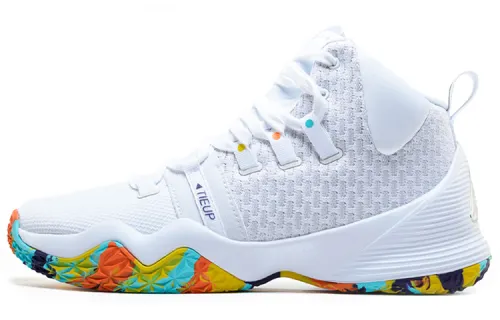 PEAK Fashion Trend High top Performance Basketball Shoes Men's All White