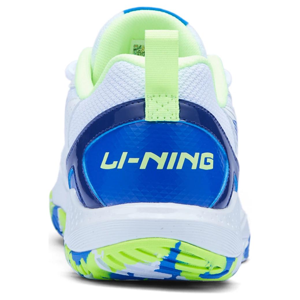 Li Ning Gale Lite Slip Resistant, Abrasion Resistant, Breathable Low top Badminton Shoes Unisex White Blue