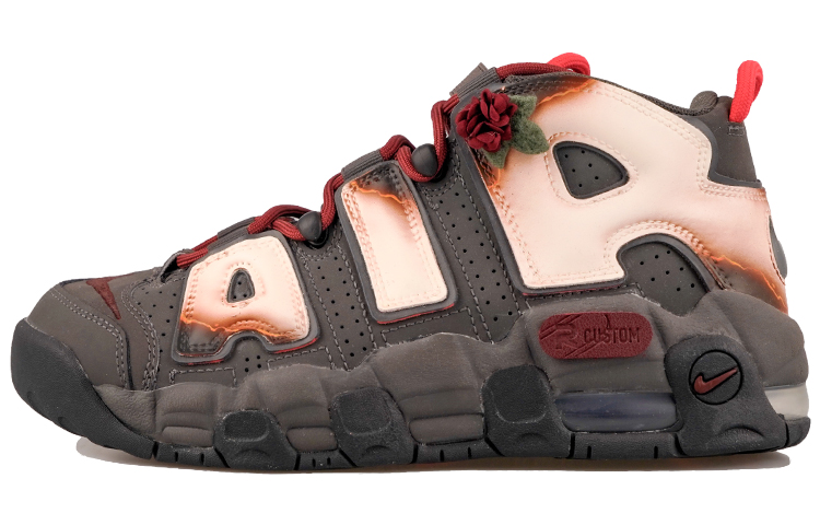 Nike Air More Uptempo RISK Ash Rose Mid top Vintage Basketball Shoes Women’s Black Red