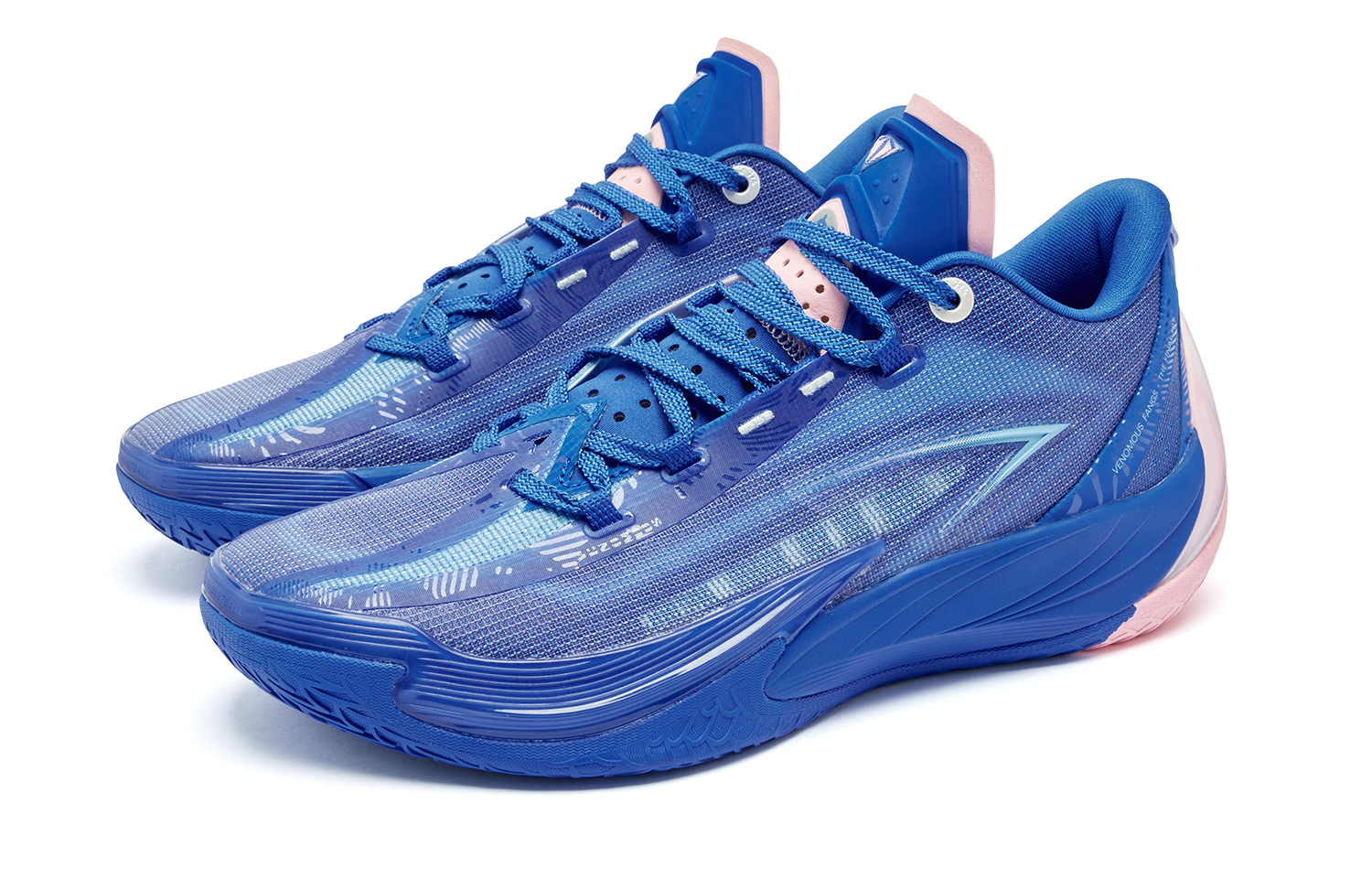 QIAODAN Poisonous Fangs 3.5 Great White Shark Low top Basketball Shoes Men’s Blue Pink