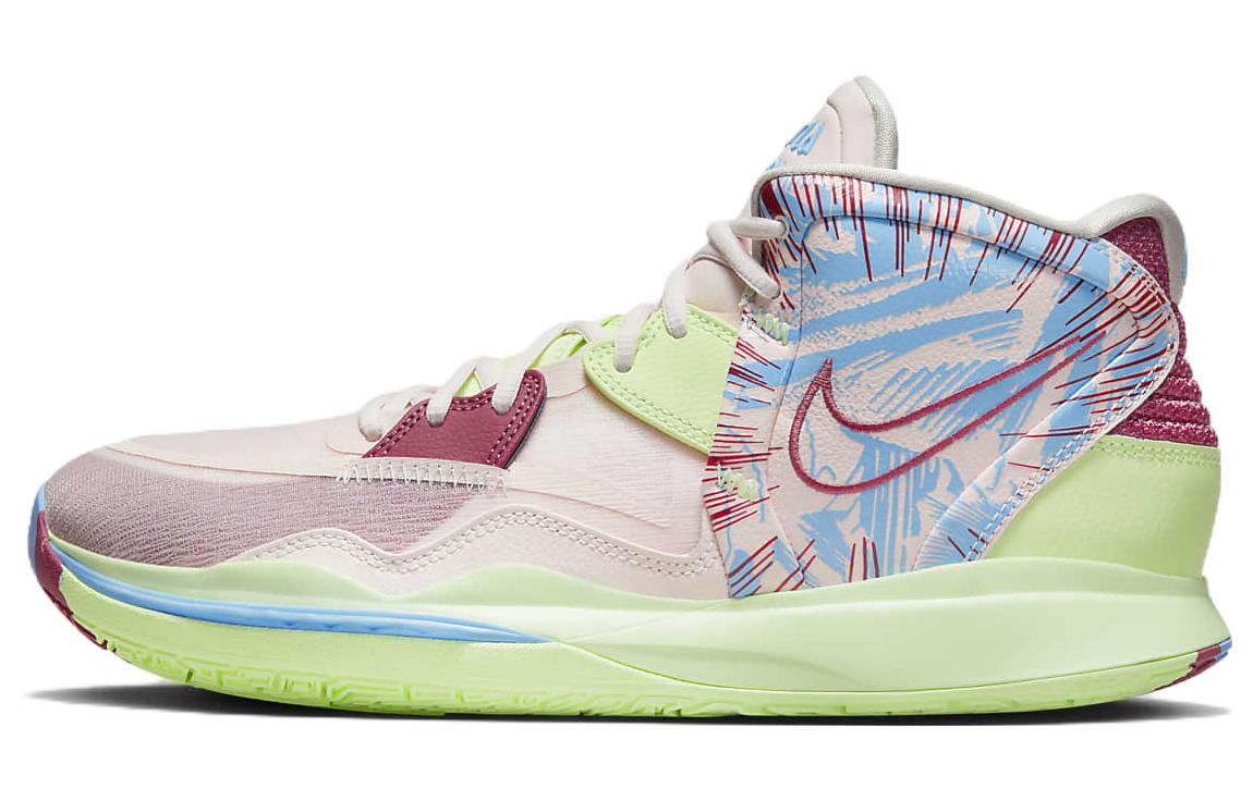 Nike Kyrie Infinity Round-toe lace-up mid-top basketball shoes men and women same style pink green domestic version