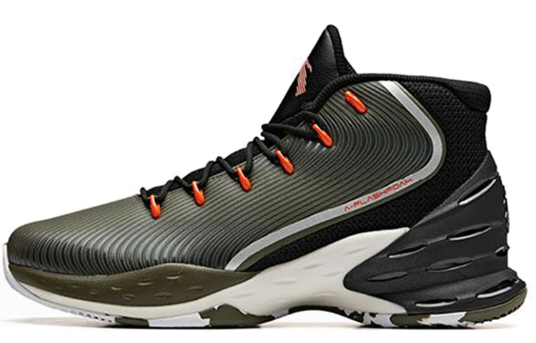 Anta Speedy Decision Cushioning Slip Resistant Abrasion Resistant High top Basketball Shoes Men's Black Green