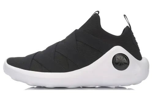 Li Ning Vintage Basketball Shoes Unisex Low Top Black/White