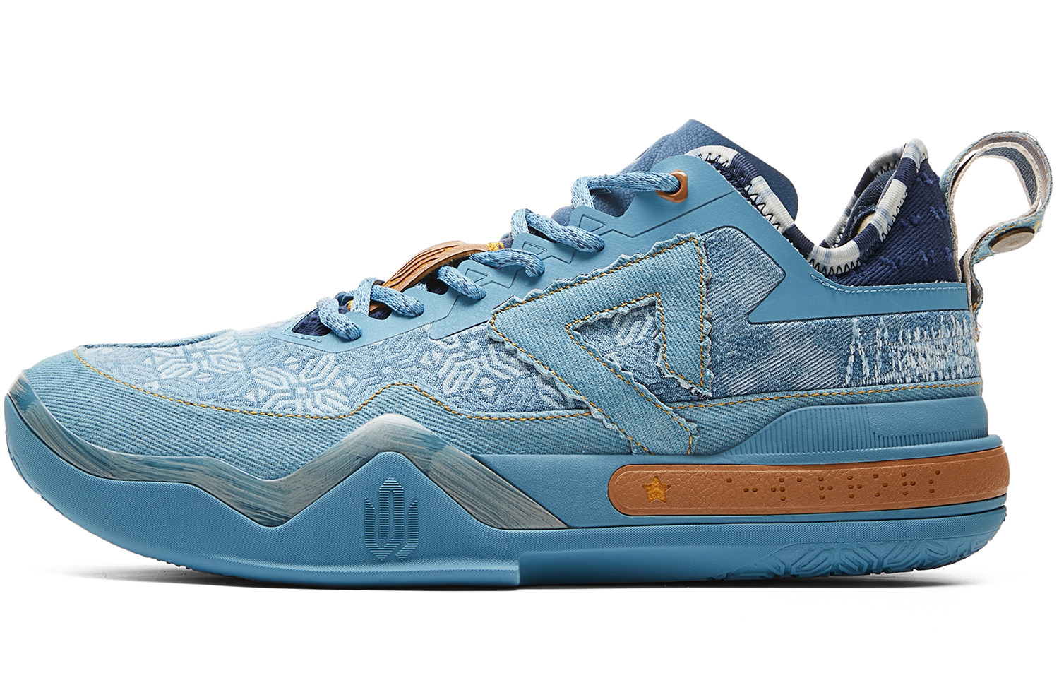 PEAK Andrew Wiggins AW1 Taichi Level Comfortable Cushioning, Wear Resistant Low top Basketball Shoes Men’s Denim Blue