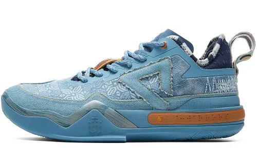 PEAK Andrew Wiggins AW1 Taichi Level Comfortable Cushioning, Wear Resistant Low top Basketball Shoes Men's Denim Blue