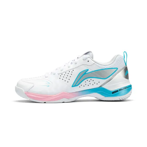 Li Ning Blade II PRO Cushioning, Wear Resistant Low top Badminton Shoes Unisex White Silver Blue
