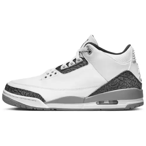 SoleFly x Jordan Air Jordan 3 Slip Resistant Abrasion Resistant Mid top Vintage Basketball Shoes Unisex White Gray