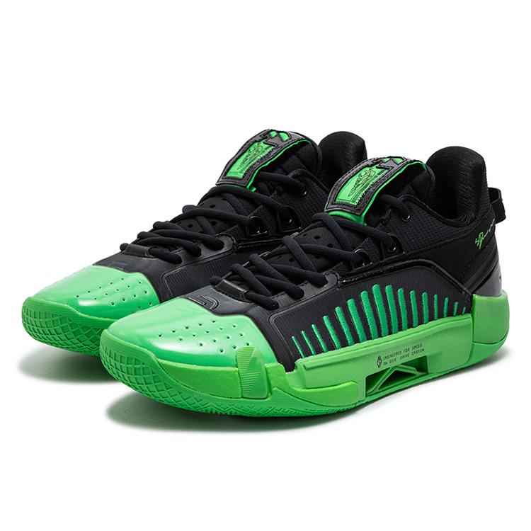 361° Cushioning Slip Resistant Abrasion Resistant Low top Basketball Shoes Men’s Black Shine Green