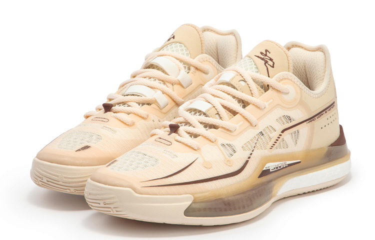 361° DVD SE Milk Tea Cushioning Slip Resistant Abrasion Resistant Breathable Low top Basketball Shoes Men’s Dune White