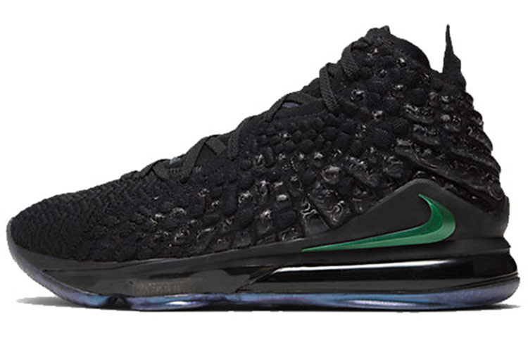 Nike Lebron 17 Black Warrior Fashionable and Versatile Mid-top Air Zoom Practical Basketball Shoes Men's Black Domestic Version