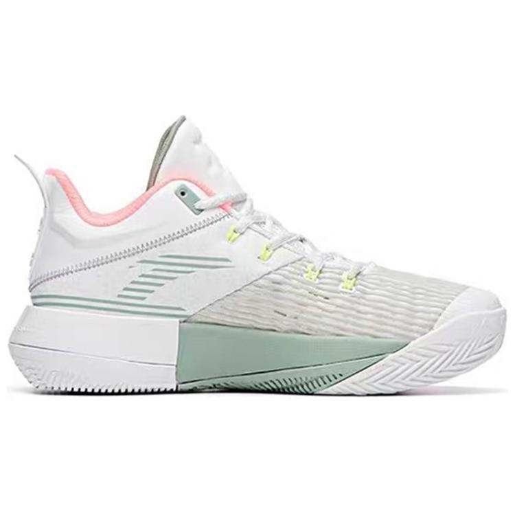 Anta Attack 2 Cushioning Slip Resistant Abrasion Resistant Mid top Basketball Shoes Men’s Gray White