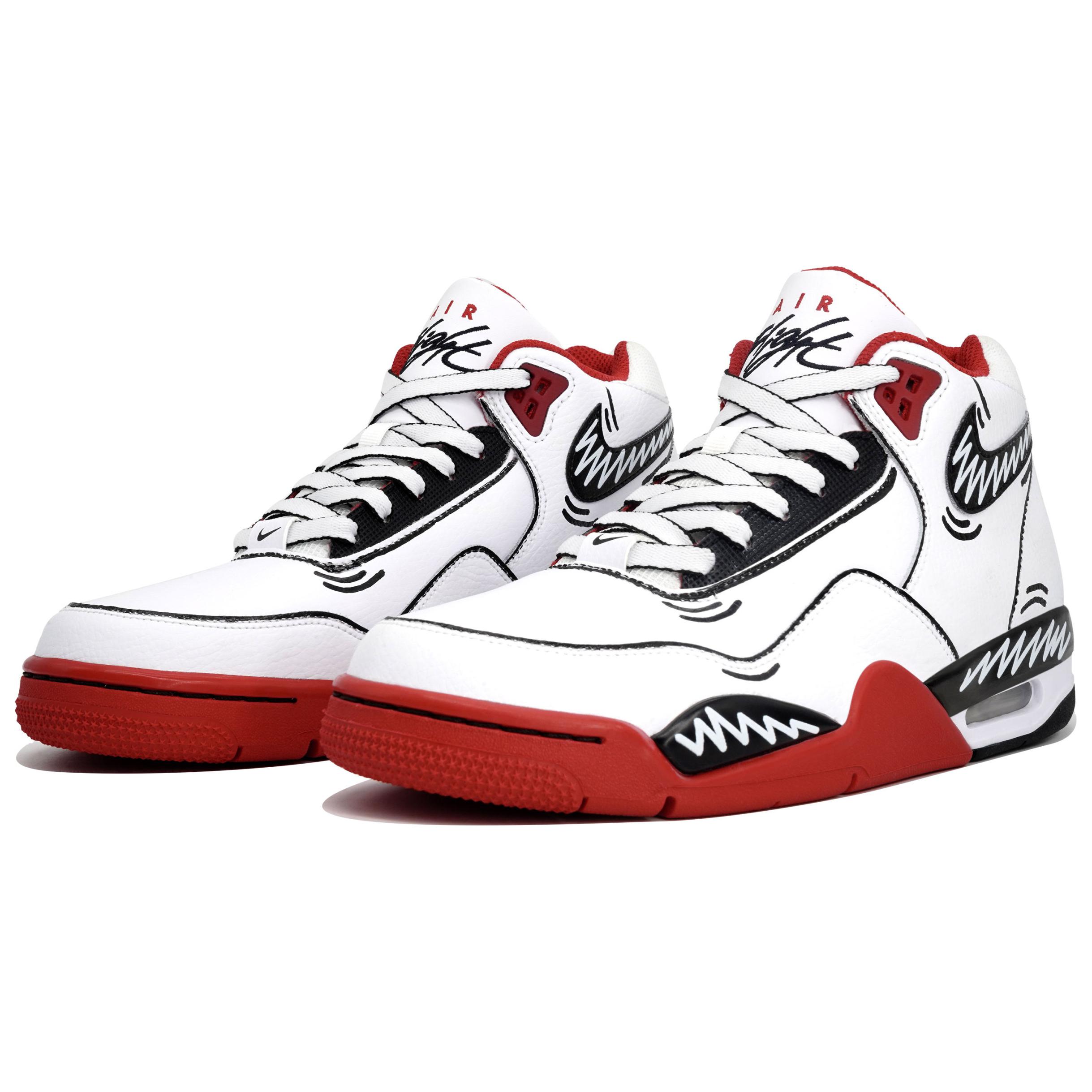 Nike Flight Legacy Mid top Vintage Basketball Shoes Unisex Red White Black