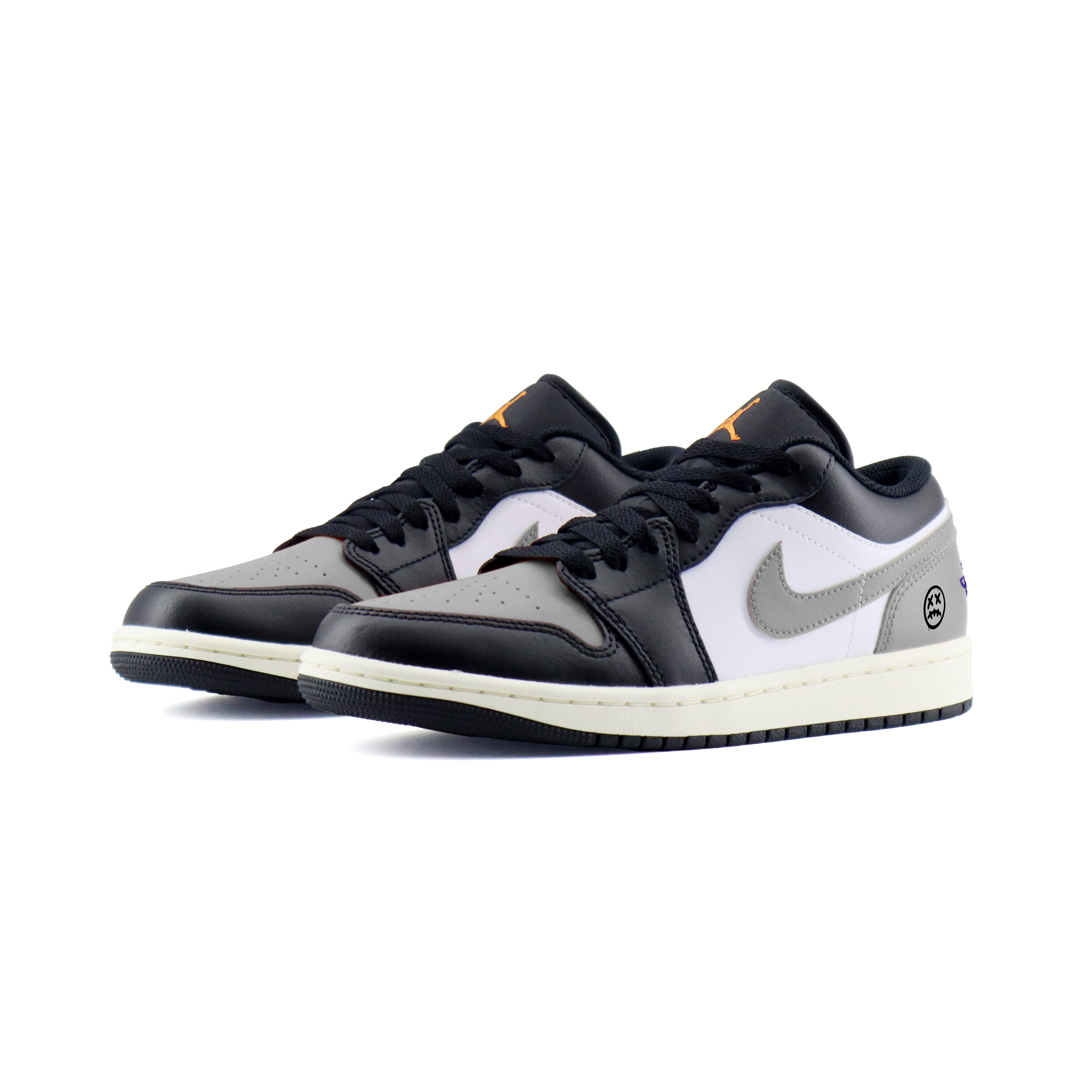 Jordan Air Jordan 1 Fashion Versatile Abrasion Resistant Low top Vintage Basketball Shoes Unisex Black Gray