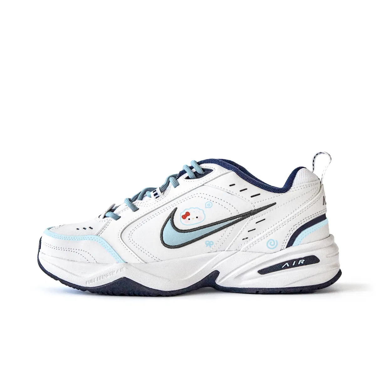 Nike Air Monarch 4 Slip Resistant Abrasion Resistant Low top Chunky Sneakers Unisex White Blue