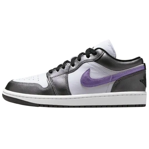Jordan Air Jordan 1 Slip Resistant Abrasion Resistant Low top Vintage Basketball Shoes Women's Purple Black