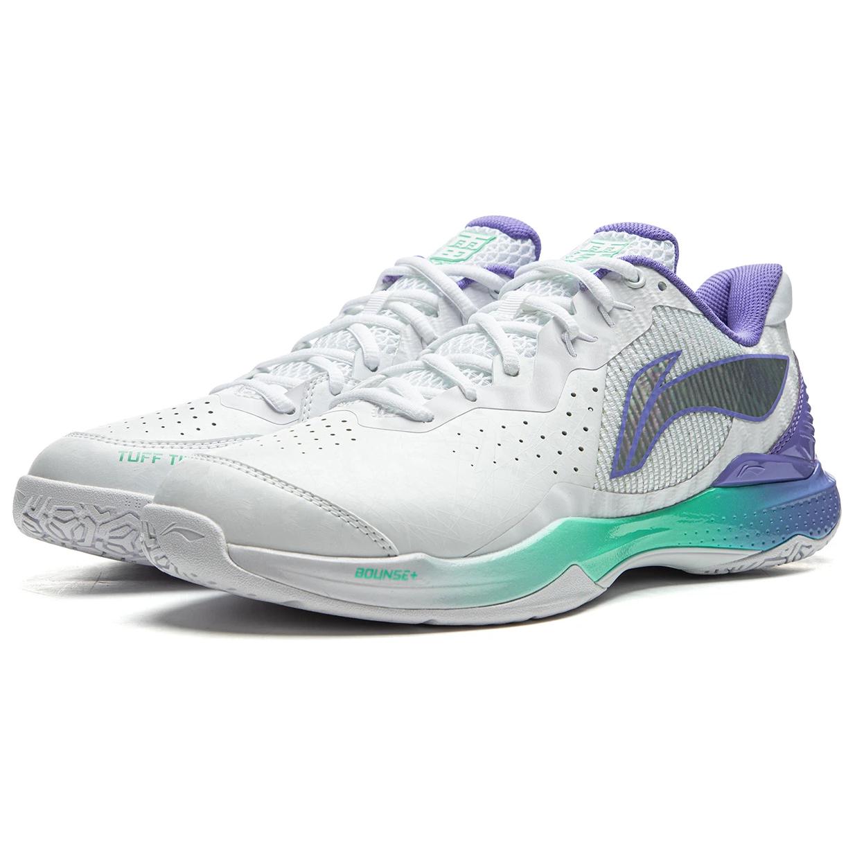 Li Ning Lightweight Rebound Low top Badminton Shoes Unisex White Purple