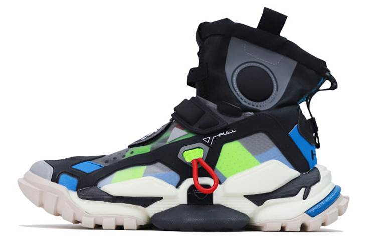 Li Ning 2.0 Hi Dw Comfortable High top Vintage Basketball Shoes Unisex Black Blue