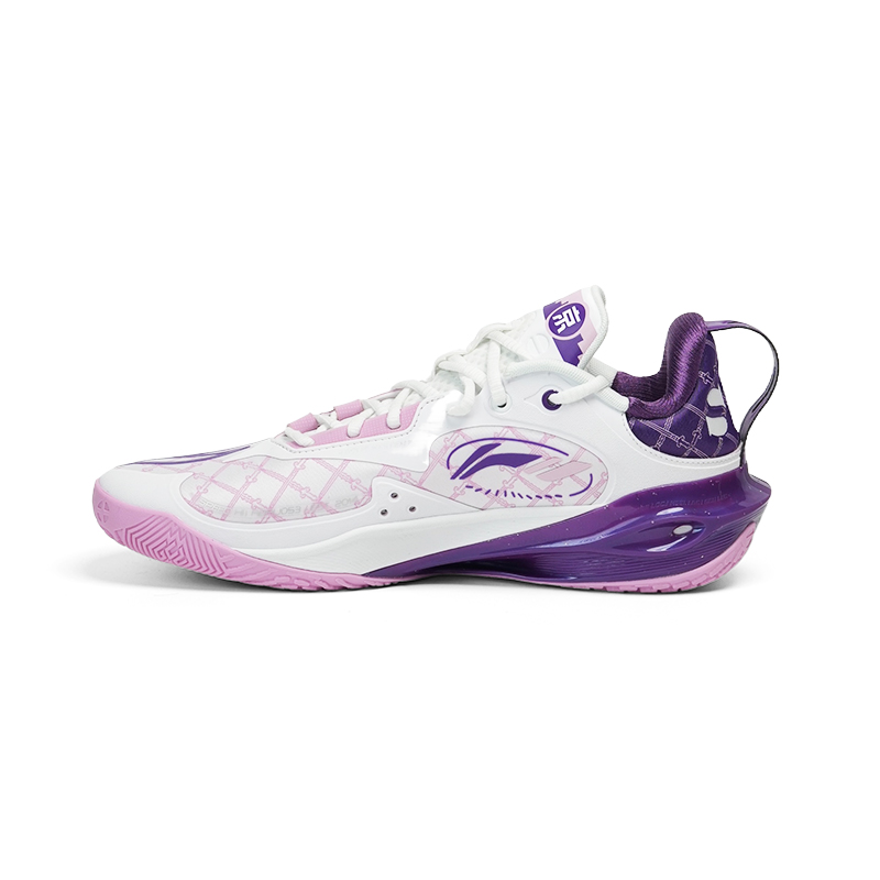 Li Ning Speed 11 Textile, TPU Low top Basketball Shoes Men’s White Purple