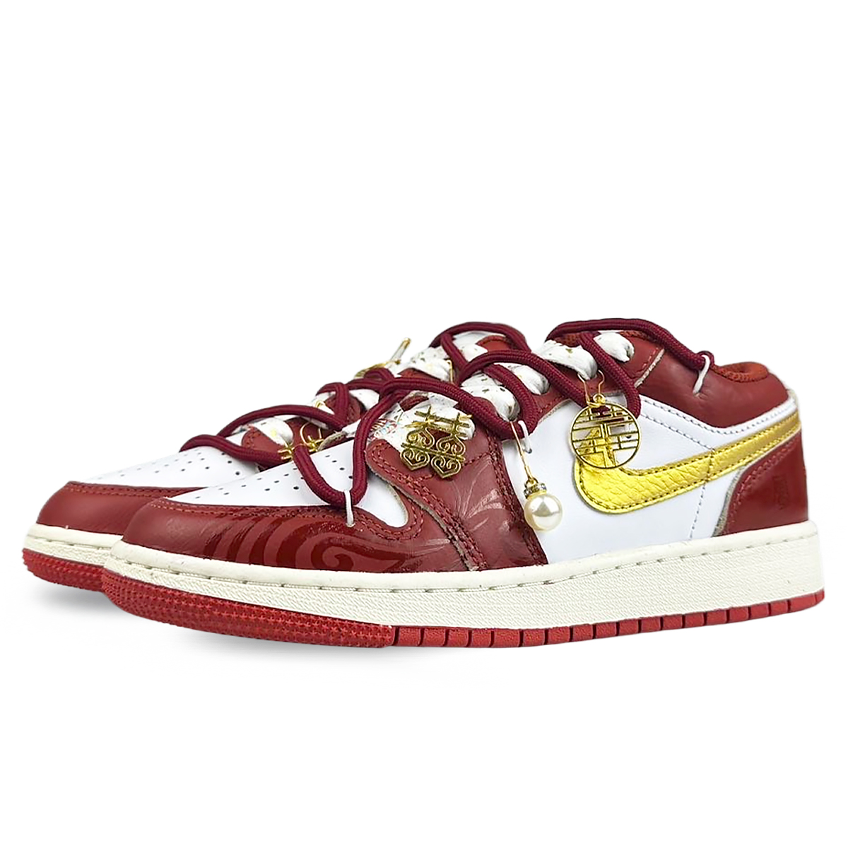 Jordan Air Jordan 1 Abrasion Resistant Abrasion Resistant Low top Vintage Basketball Shoes GS White Red