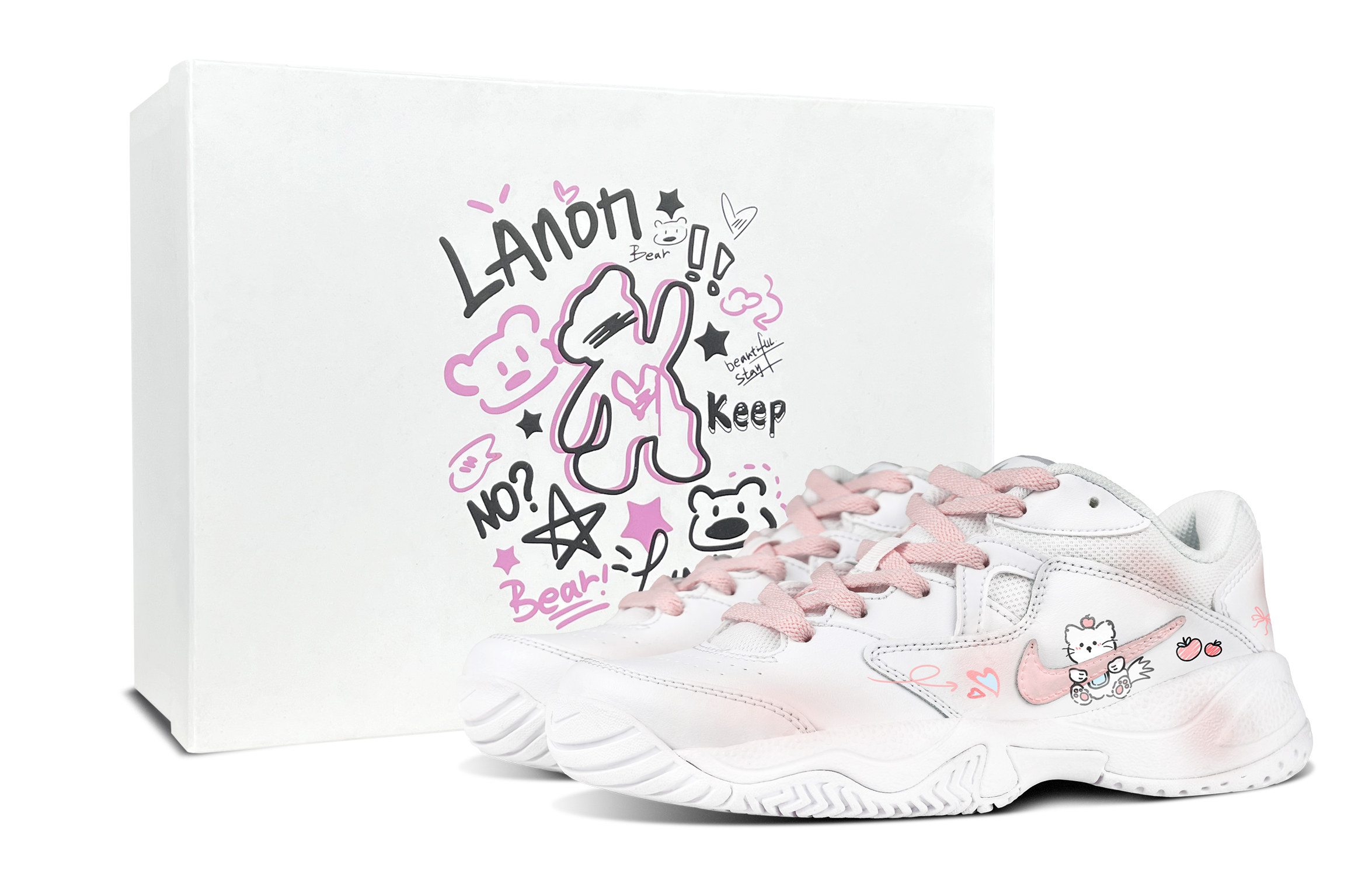 Nike Court Lite 2 Pink Kitten Special Box Textile, Synthetic Leather Abrasion Resistant Abrasion Resistant Low top