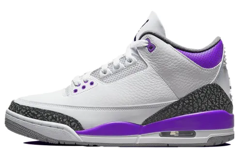 Jordan Air Jordan 3 Vintage Basketball Shoes Women's Mid Top White/Purple/Black