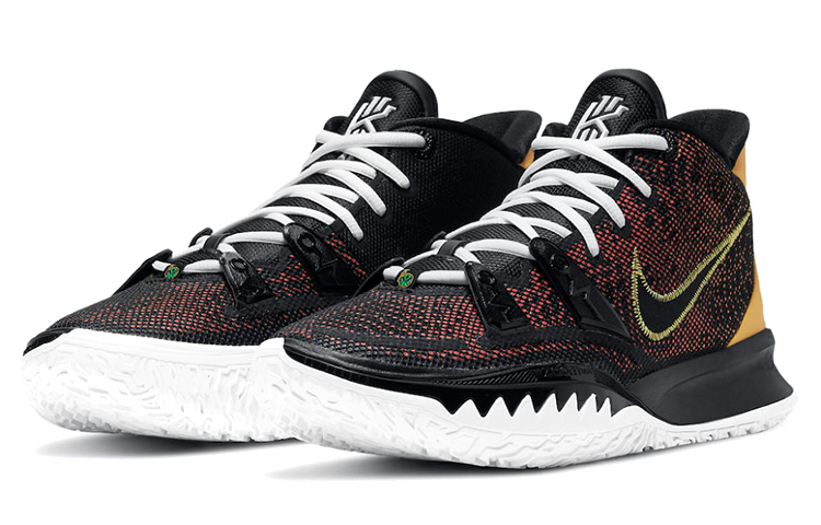 Баскетбольные кроссовки Nike Kyrie 7 (черно-желтые) — фото 3