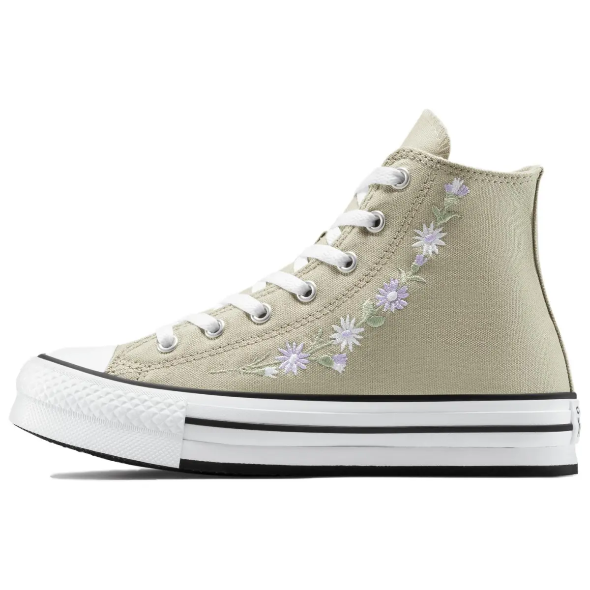 Converse Chuck Taylor All Star Lift Abrasion Resistant High top Canvas Shoes Women's Gray Green