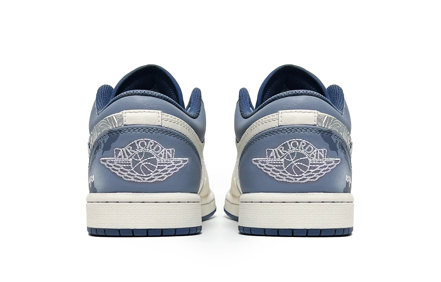 Jordan 1 Abrasion Resistant Low top Vintage Basketball Shoes Men’s Blue White