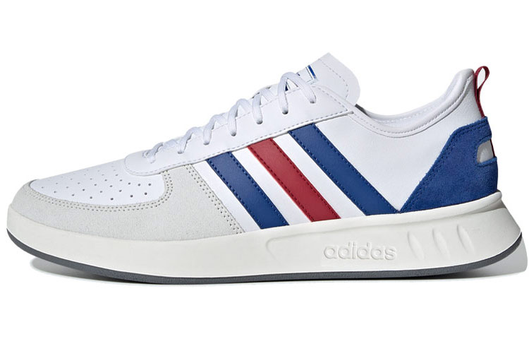 Adidas Court80s Cushioning Slip Resistant Low top Tennis Shoes Men's White Blue Red
