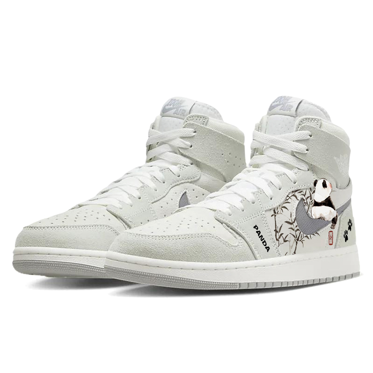 Jordan Air Jordan 1 Abrasion Resistant Slip Resistant High top Vintage Basketball Shoes Men’s White Gray