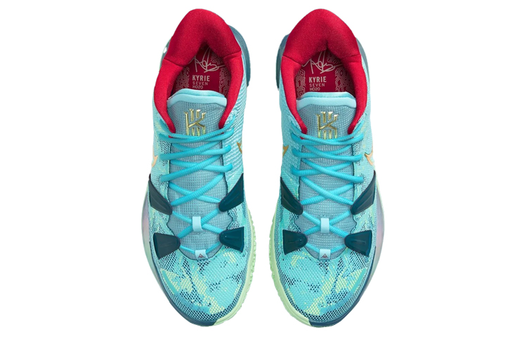 Кроссовки Nike Kyrie 7 (сине-зелено-красный) — Синий / зелёный / красный — фото 4