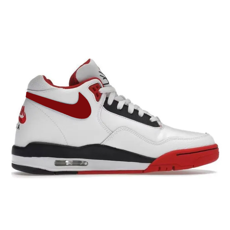 Nike Flight Legacy Slip Resistant Mid top Vintage Basketball Shoes Unisex Red White