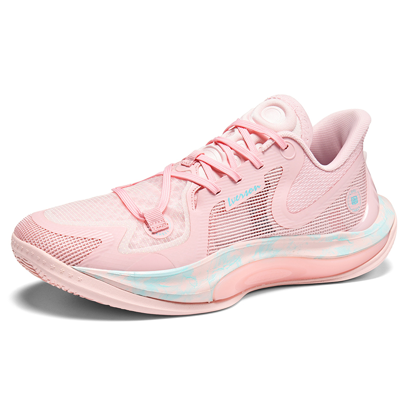 IVERSON Low top Basketball Shoes Unisex Soft Peach Pink Teal