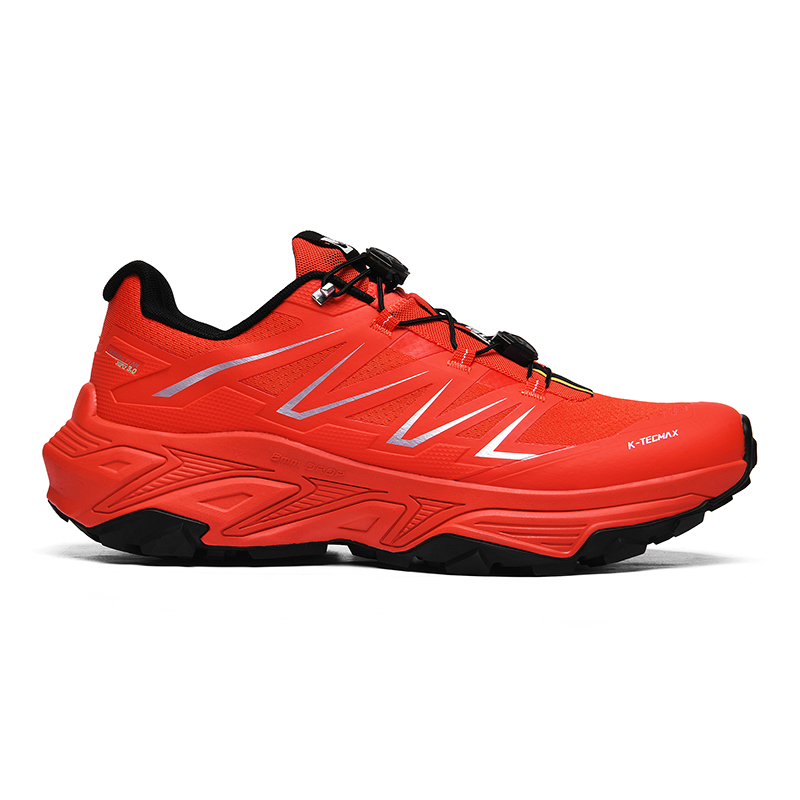 GLUNA Rebound Anti Twist Support Lightweight Slip Resistant Low top Mountaineering Hiking Shoes Unisex Vermilion