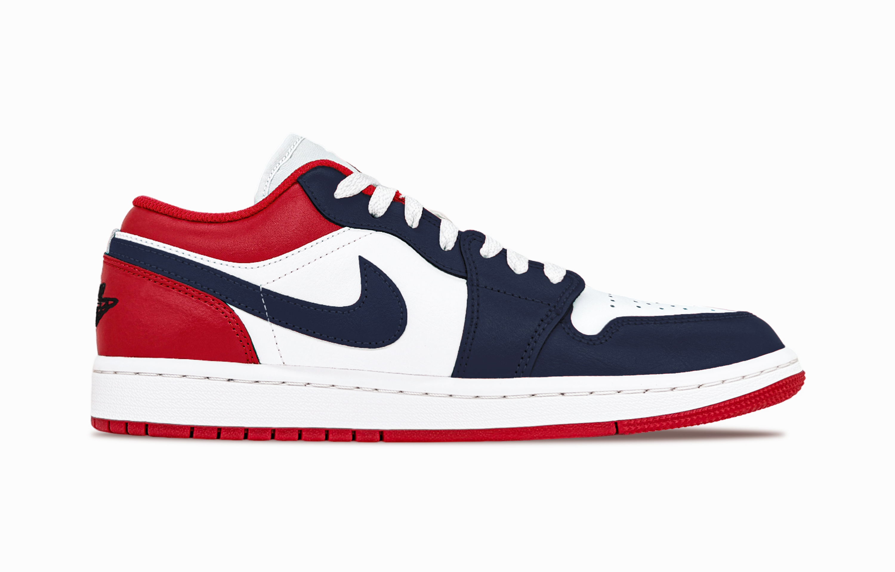 Jordan Air Jordan 1 Marine Storm Abrasion Resistant Abrasion Resistant Low top Vintage Basketball Shoes Unisex Red Blue