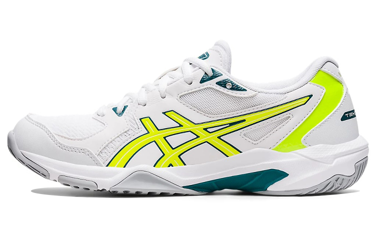 Asics Gel-Rocket 10 low-top wear-resistant volleyball shoes for women, white and yellow