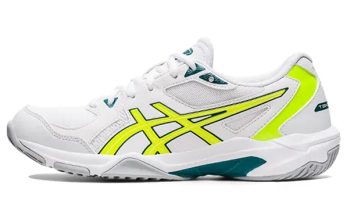 Asics Gel-Rocket 10 low-top wear-resistant volleyball shoes for women, white and yellow