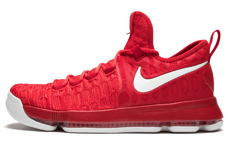Nike KD 9 Varsity \"Red\" Durant round head lace shock-absorbing and anti-slip low top practical basketball shoes men's red