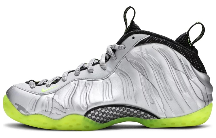 Nike Foamposite One Silver Volt Camo 3M silver spray OG model spray foam shock absorption anti-slip mid-top retro basketball shoes men's gray green
