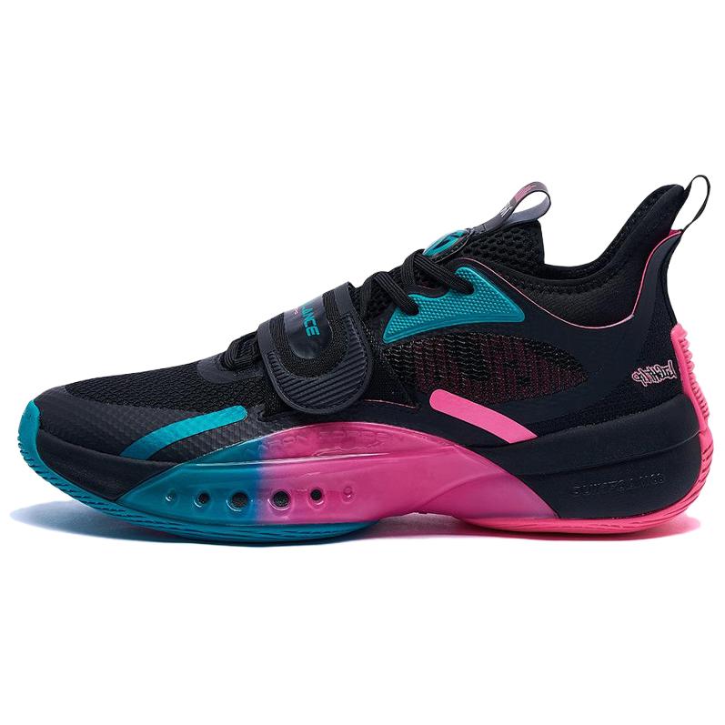 361° LIGHT UP Cushioning, Wear Resistant Low top Basketball Shoes Men’s Black Blue Pink