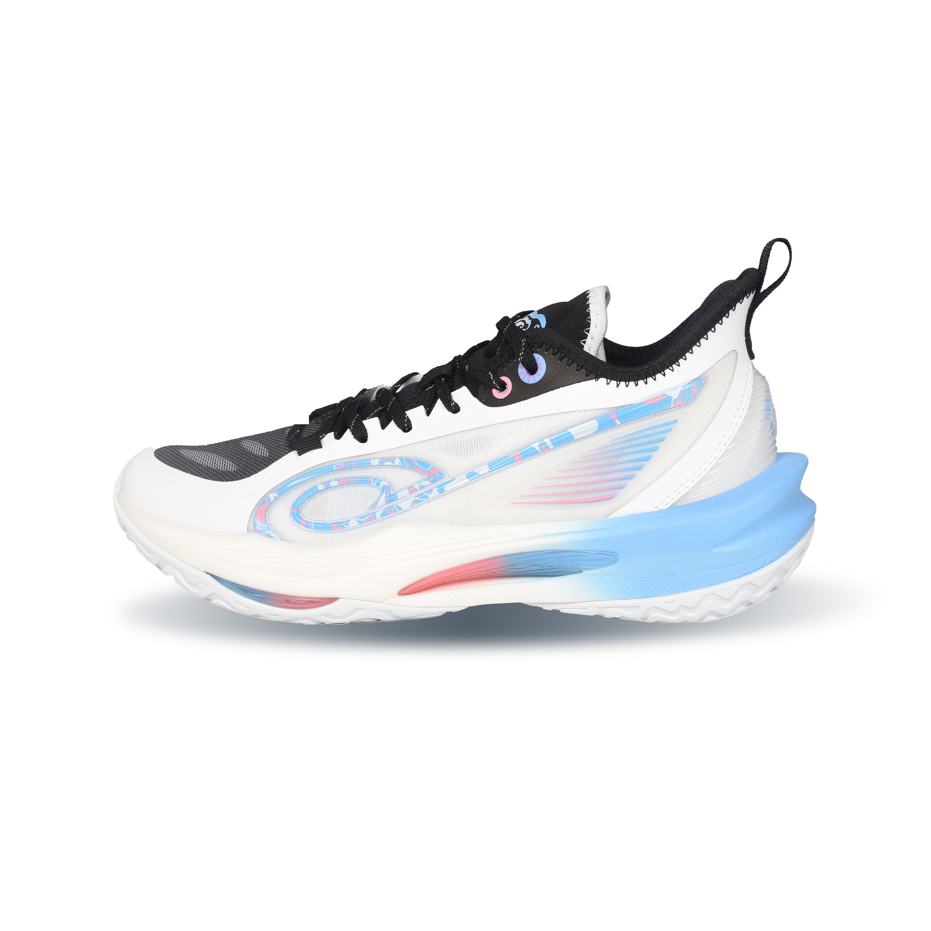 QIAODAN Cushioning Slip Resistant Breathable Low top Basketball Shoes Men’s White