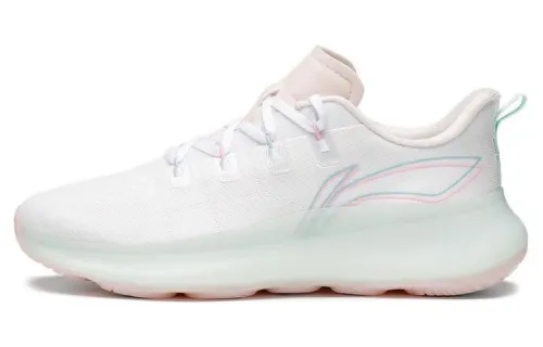 Li Ning Wujie 4 Slip Resistant, Abrasion Resistant, Breathable Low top Training Shoes Women's White Cyan Pink