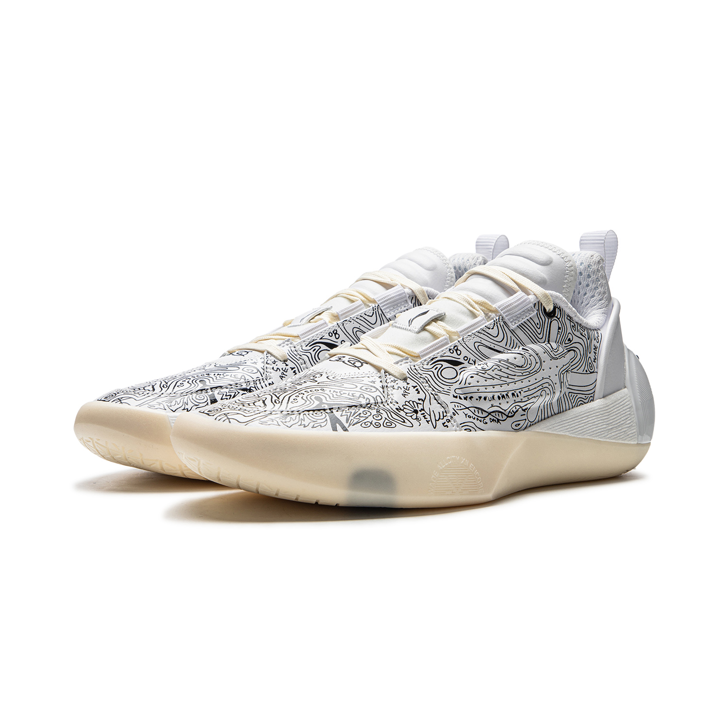Li Ning All City 12 Encore Basketball Shoes Men’s Low Top White Black