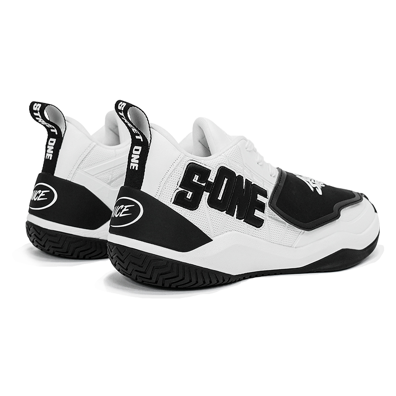 NICEID Cushioning Slip Resistant Abrasion Resistant Breathable Mid top Basketball Shoes Men’s White Black