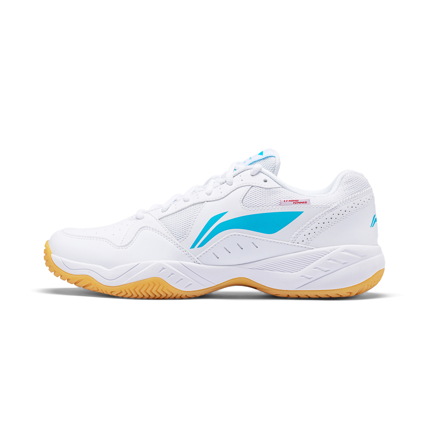 Li Ning Cushioning Slip Resistant Low top Tennis Shoes Unisex White Blue