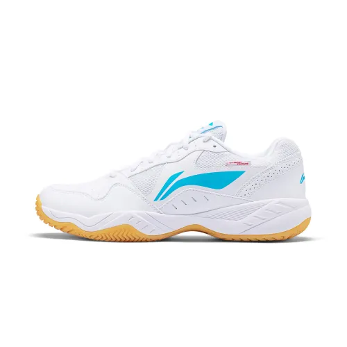Li Ning Cushioning Slip Resistant Low top Tennis Shoes Unisex White Blue