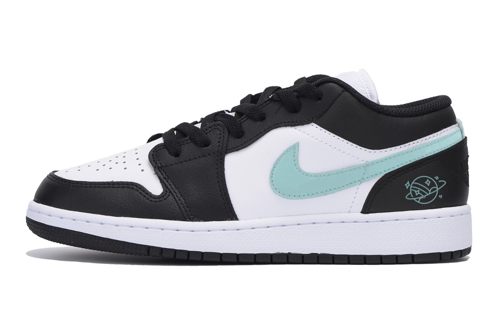 Jordan Air Jordan 1 Abrasion Resistant Slip Resistant Low top Vintage Basketball Shoes Men’s Black White Green