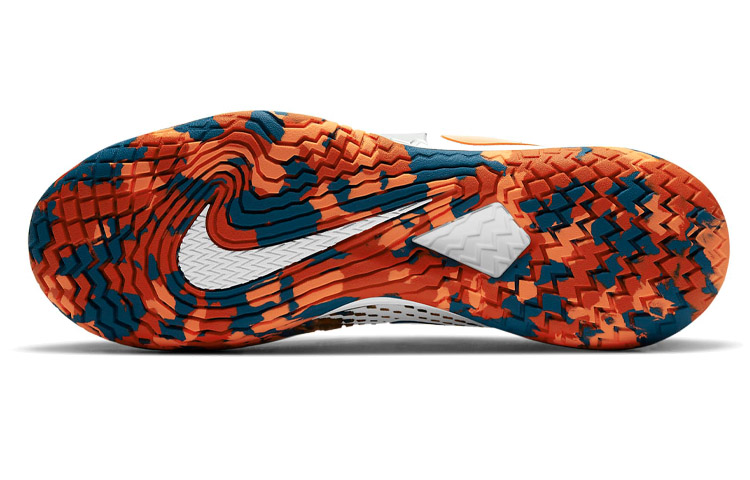 Кроссовки Nike Air Zoom Vapor Cage 4 HC (белый / серебристый / оранжевый) — фото 6