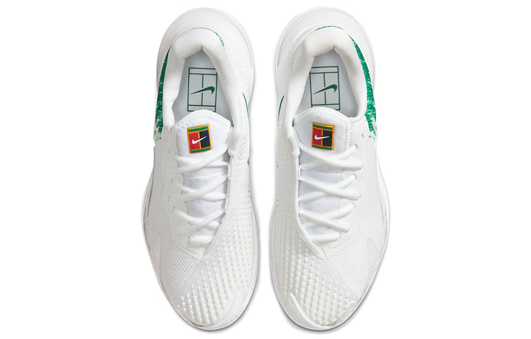 Женские кроссовки Nike Air Zoom Vapor Cage 4 HC (бело-зеленые) — фото 4
